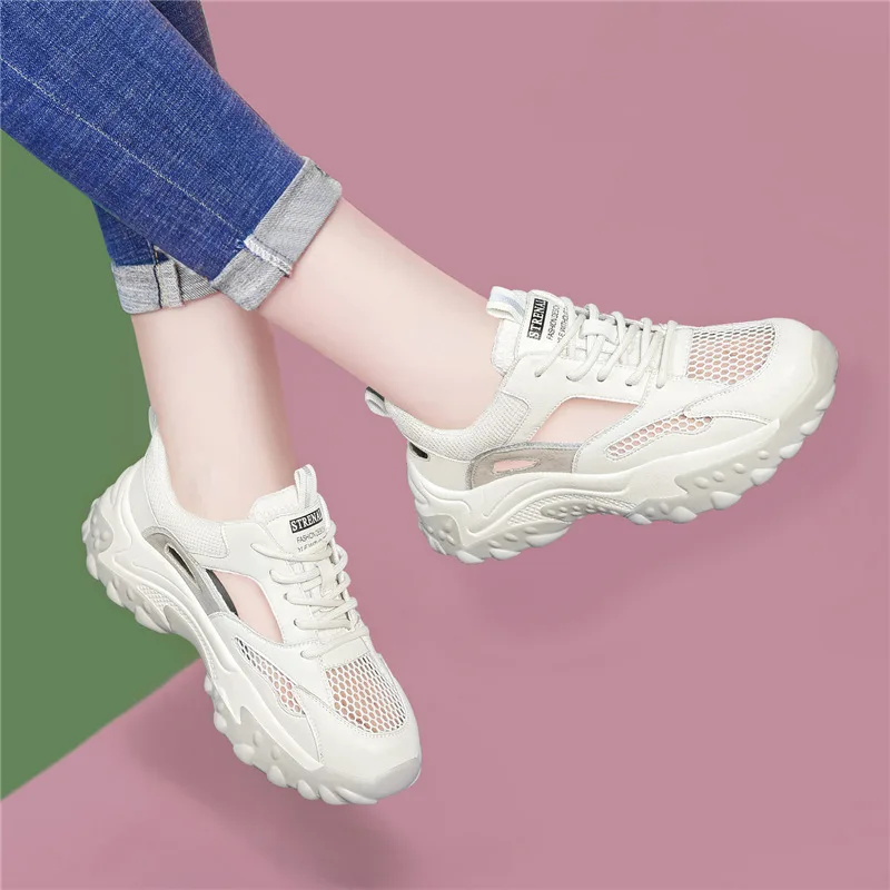 

Женская дышащая повседневная обувь, летние полые кроссовки, удобная дорожная обувь