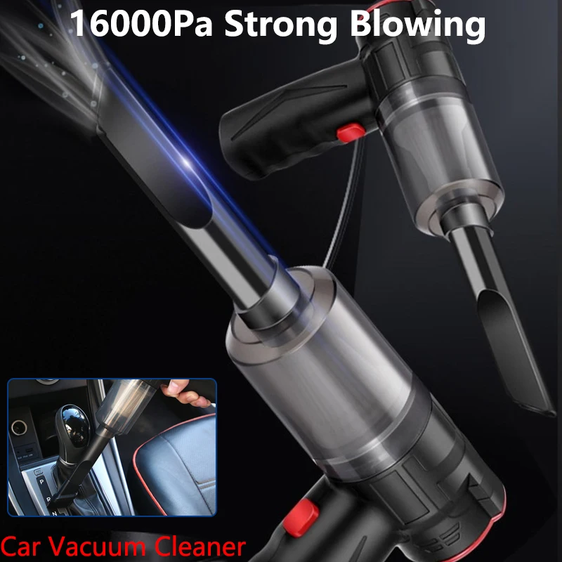 16000PA Powerful Suction Car Handheld Vacuum Cleaner Wet And Dry Smart Cordless Lightweight Home 150WVacuum Interior Accessories