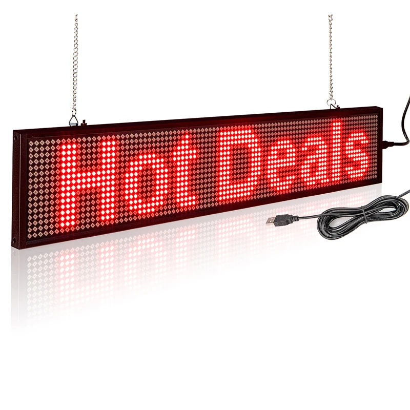 50Cm P5MM Rode Tekst Led Teken Wifi/Pc Programmeerbare Scrolling Rode Bericht Led Display Board Multi-taal Kleur Optionele