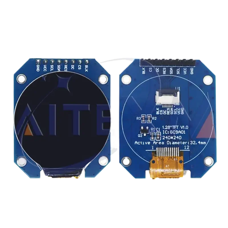 1-2 pièces écran TFT 1.28 pouces Module d'affichage LCD rond rvb 240*240 GC9A01 pilote 4 fils Interface SPI 240x240 PCB pour Arduino