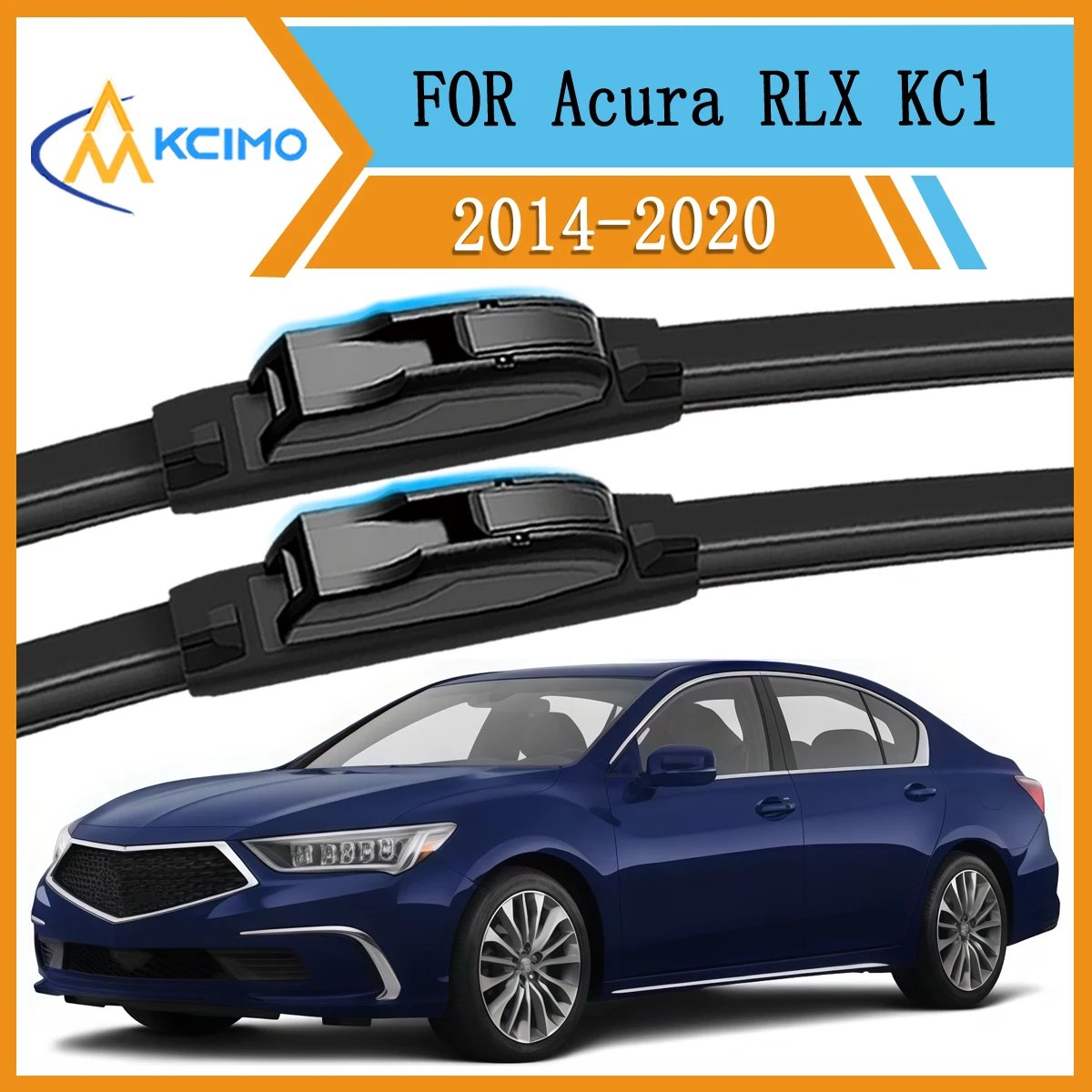

Front Windshield Wiper Blades Set For Acura RLX KC1/2 2014-2020 Direct Replacement Quiet Streak-Free All-Season Wipers Set of 2