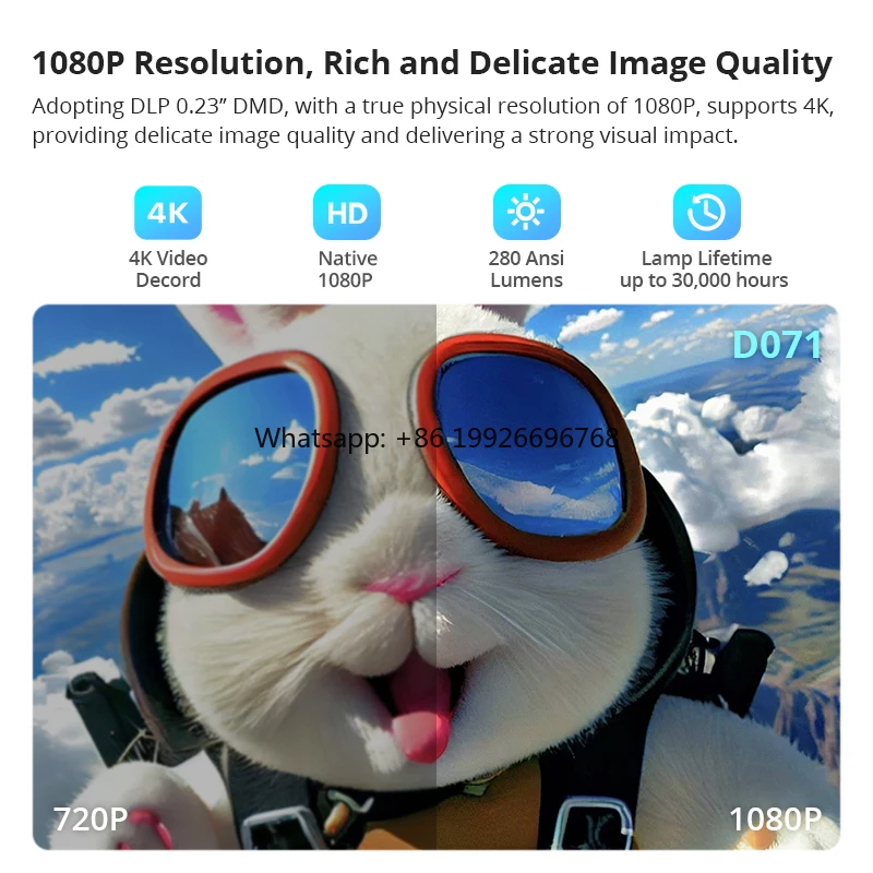 

Лидер продаж D071 ультракороткофокусный домашний кинотеатр видео 4K проектор портативный умный бизнес-обучение игровой проектор завод
