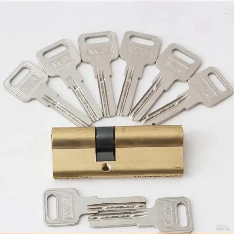 Door Cylinder Biased Lock 65 70 80 90 115mm Cylinder AB Key Anti-Theft Entrance Brass Door Lock Lengthened Core Extended Keys