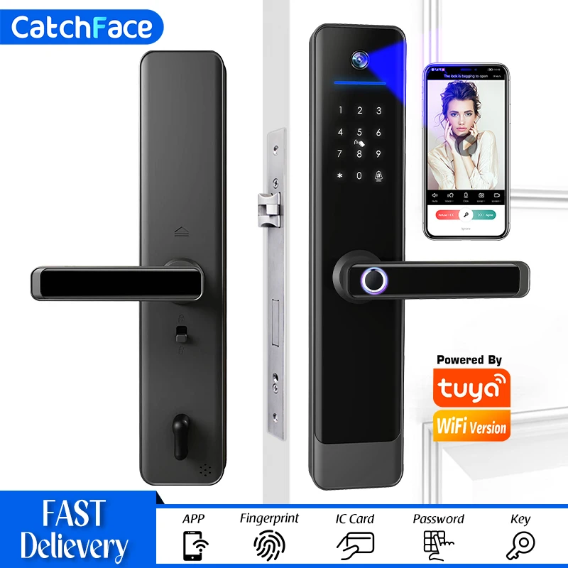 

Video Intercom Lock TUYA WIFI Camera Anti-Theft Door Lock Garden Gate Electronic Lock Fingerprint Digit Smart Lock Security