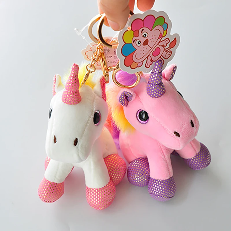 Cartoon Colourful Unicorn Plush Doll Keychain Fun Cute Animal Toys Boys Girls Backpacks Decorative Pendants Kdis Birthday Gift