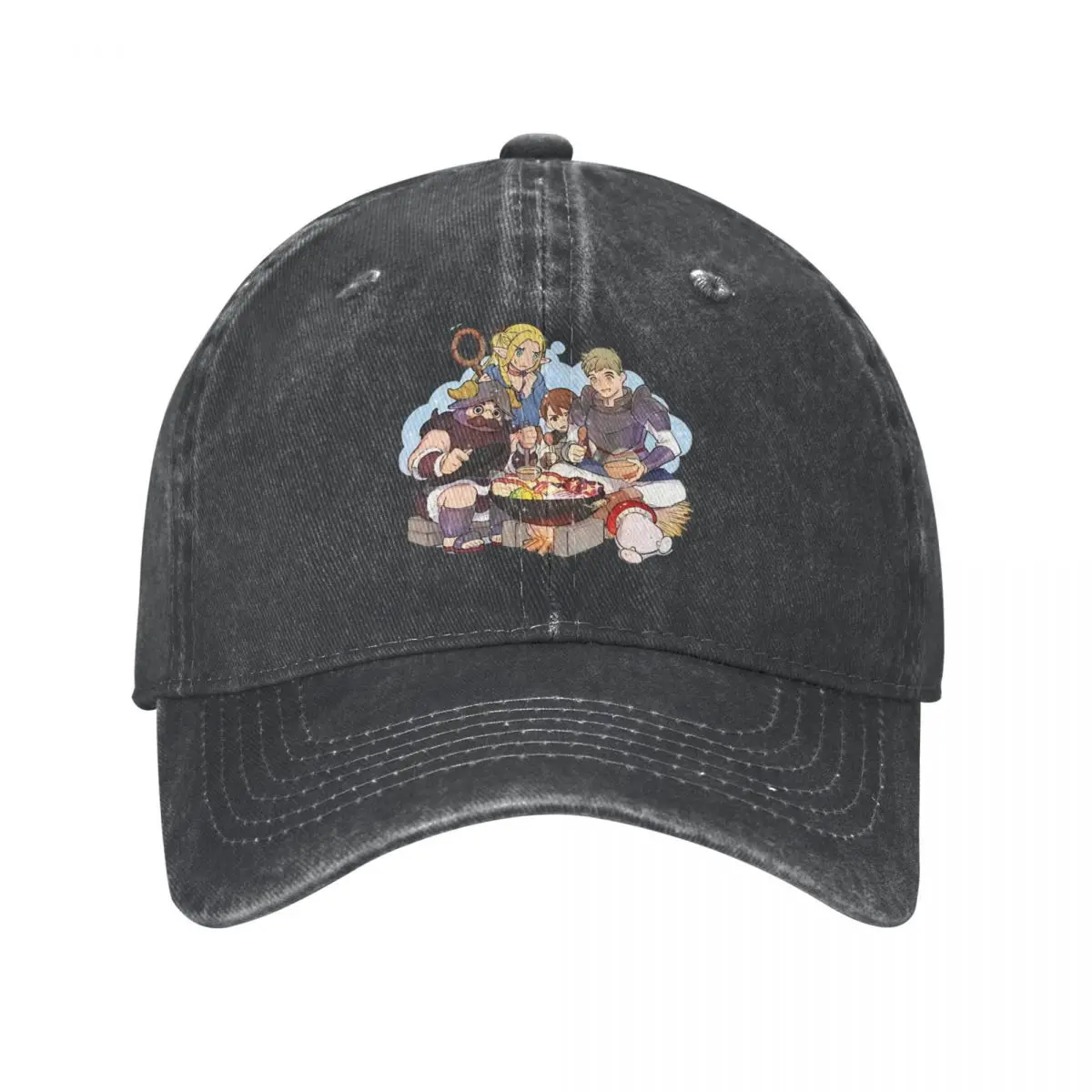 Manga Delicious In Dungeon Washed Baseball Cap Meshi Japanese Comic Trucker Hat Unisex Teens Hunting Sunscreen Baseball Caps