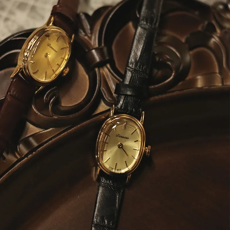 Retro Ladies' Leather Watch, Ladies Quartz Watch, Suitable for Gift-giving, Fashionable Elegant Casual, Ladies Luxurious Watch