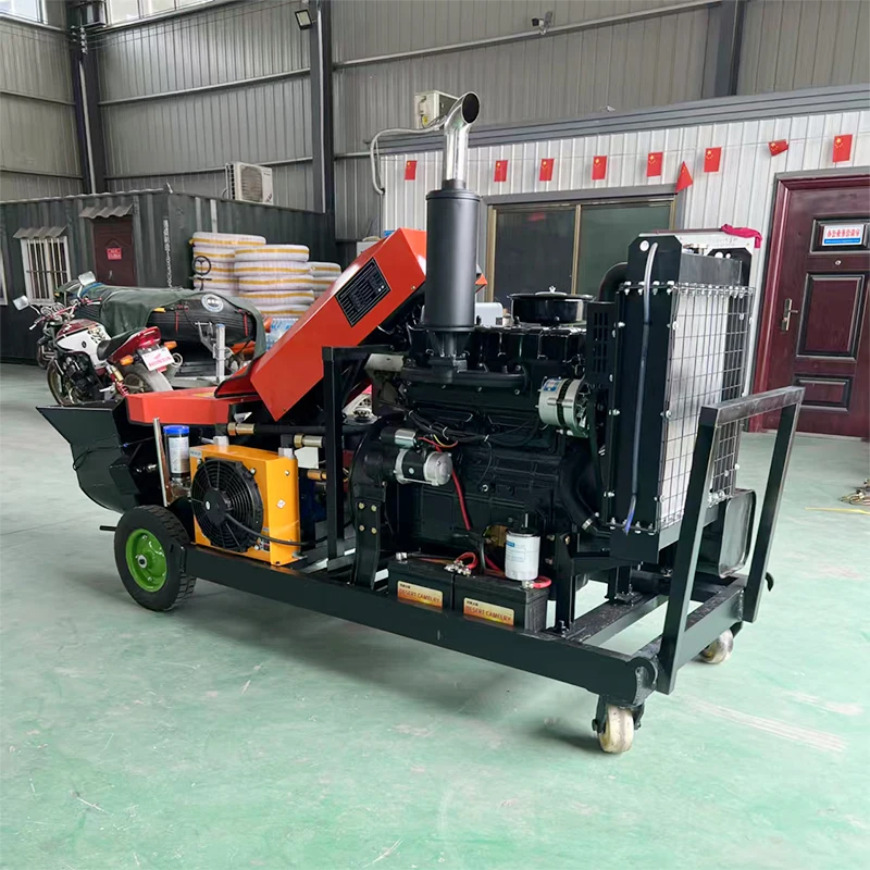 2025 أفضل حار بيع المنزل استخدام 10-20 متر البناء محرك الديزل مضخة الخرسانة للأرضية المسمار المحمولة 10 م 3 / ساعة مضخة خلط الخرسانة