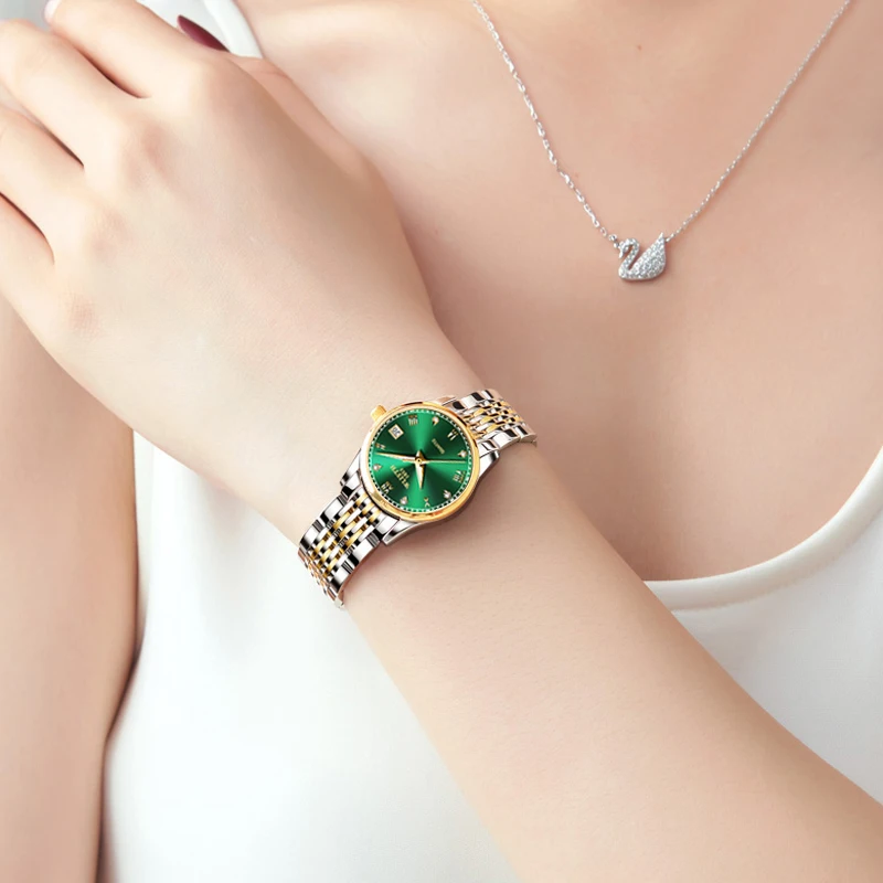 ساعة يد نسائية أصلية فاخرة للزوجين ساعة كوارتز بحزام من الفولاذ المقاوم للصدأ ساعة يد للرجال والنساء للمواعدة للزوجين