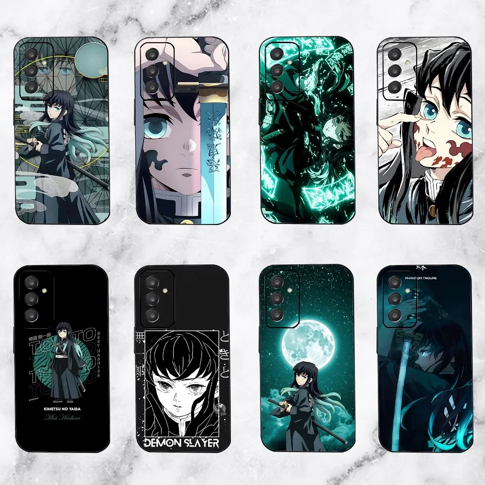 M-Muichiro Tokito Demon Slayer Phone Case For Samsung Galaxy A52 A12 A51 S21 Edge S22ULTRA S23 S20LITE Plus Ultra Black Cover