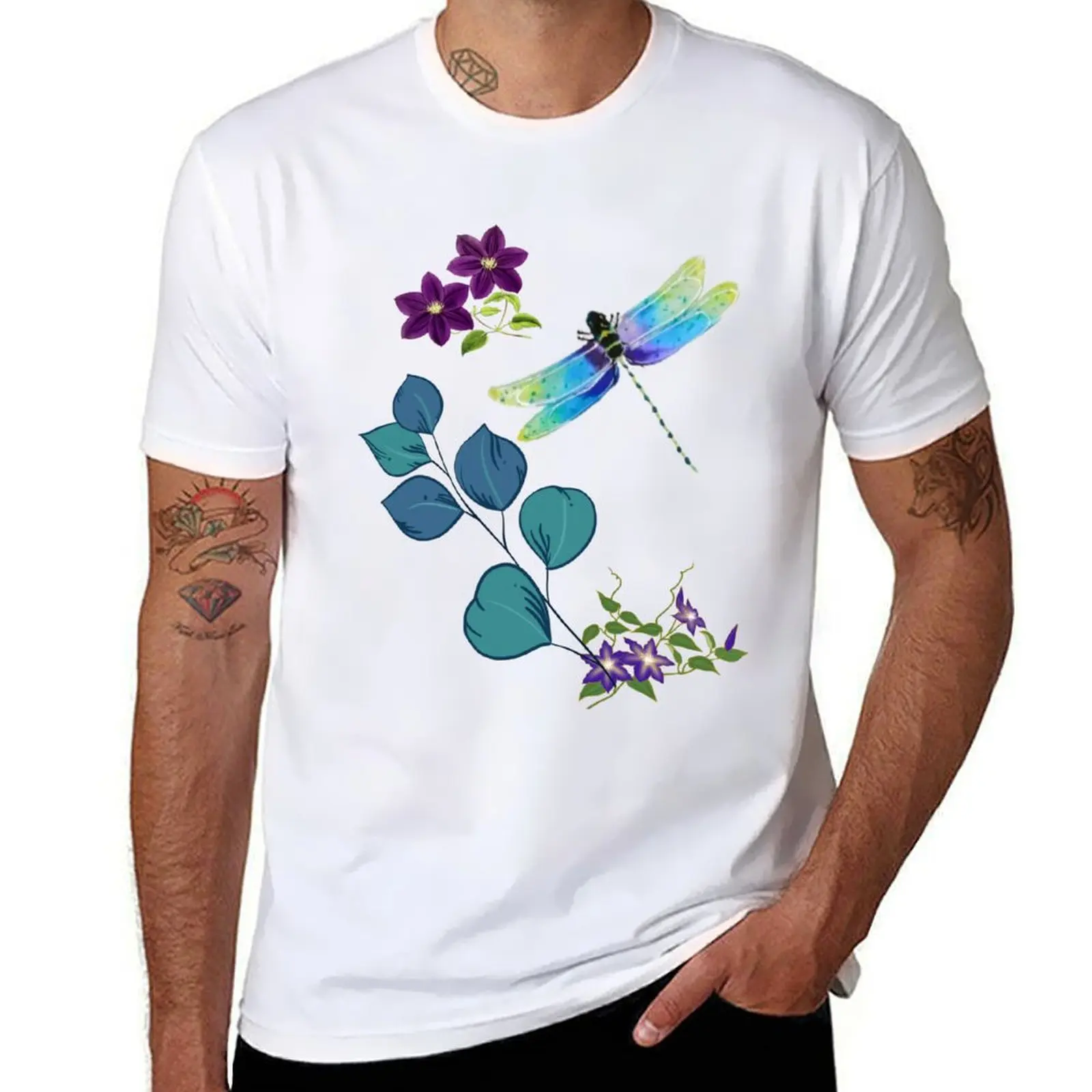 

Dragonfly t t shirt shirts man the T-Shirt for man men among casual flowers graphic