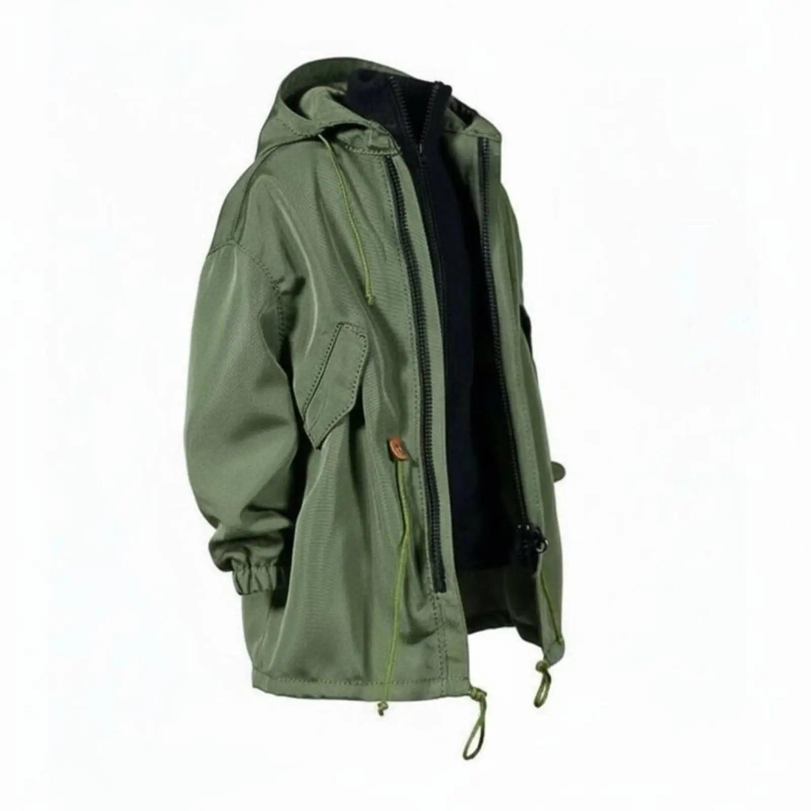 Miniature Women Jacket for 12 Inch Dolls Cotton Windbreaker with Adjustable Drawstrings for Diorama Display
