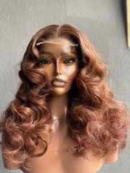 Transparent 13x6 HD Ginger Reddish Brown Body Wave 13x4 Lace Frontal Human Hair Wig Ginger Orange Chocolate 4x4 Lace Closure Wig
