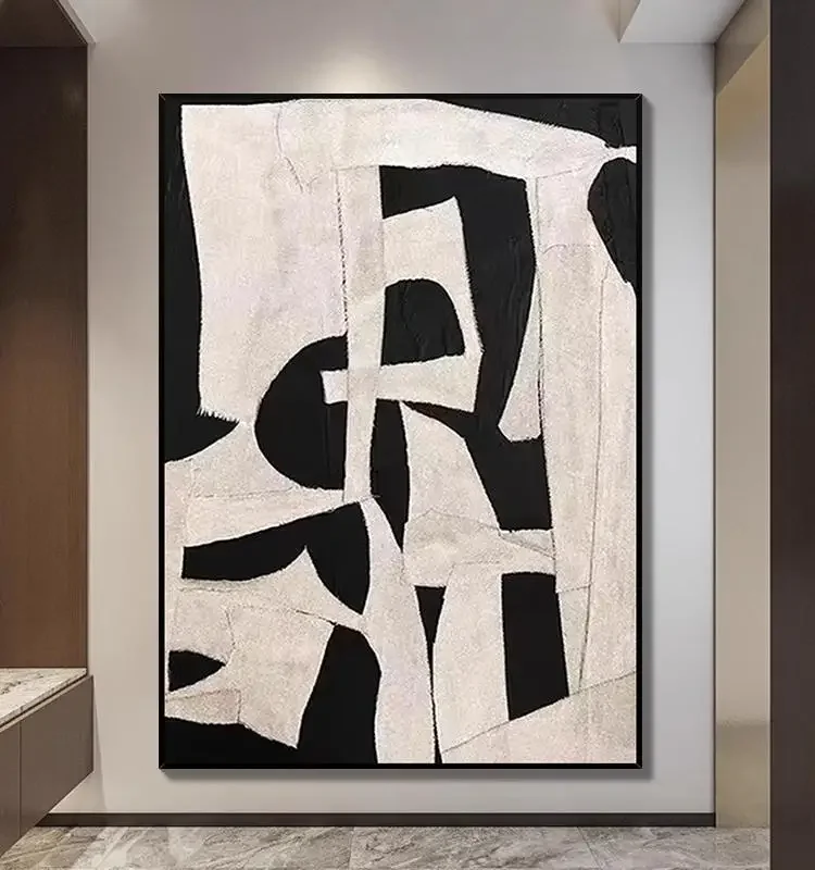 اليدوية كبيرة محكم النفط اللوحة الحديثة مجردة الهندسة رسمت باليد جدار صورة فنية لغرفة المعيشة الشرفة مدخل ديكور