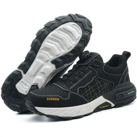 NEW Work Safety Shoes for Men Steel Toe Cap 4.0 KEVLAR Rotating Button Work Sneakers Anti-smash Puncture-Proof Shoes Work Boots