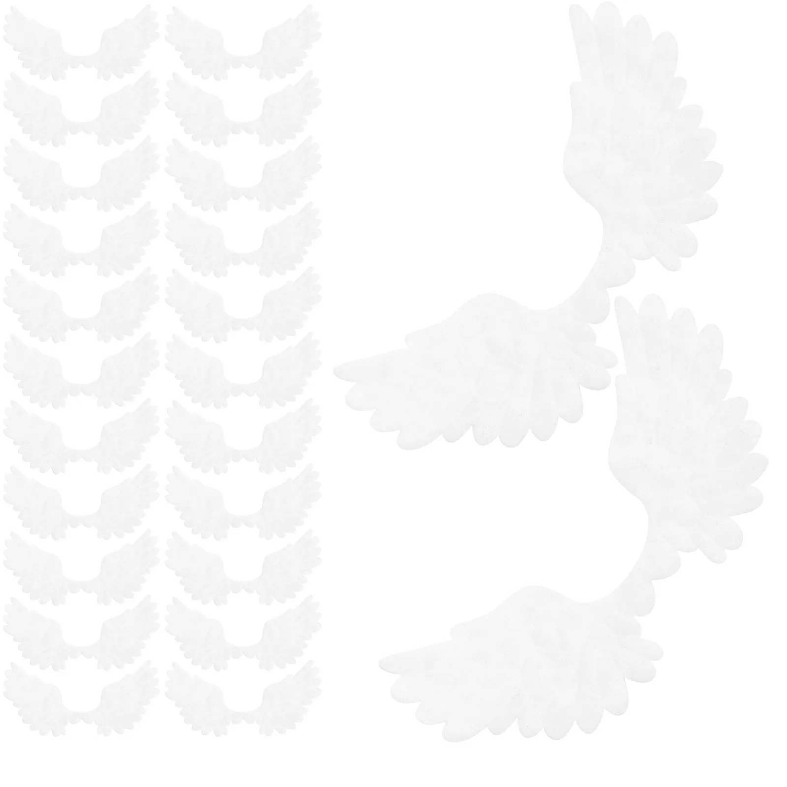

25pcs Children's Hair Clip Accessories Wing Design Fabric Applique Patches Diy Sew on Clothing Reinforcement for Jackets