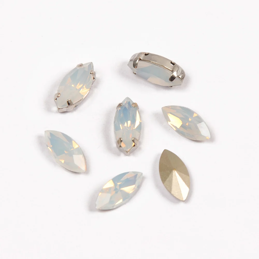Weißer Opal Nähen auf ausgefallene Strass steine, DIY Näh zubehör, Zubehör Dekoration Glasperlen, Pointback-Kristalle für Kleidungs stück – Detail 12