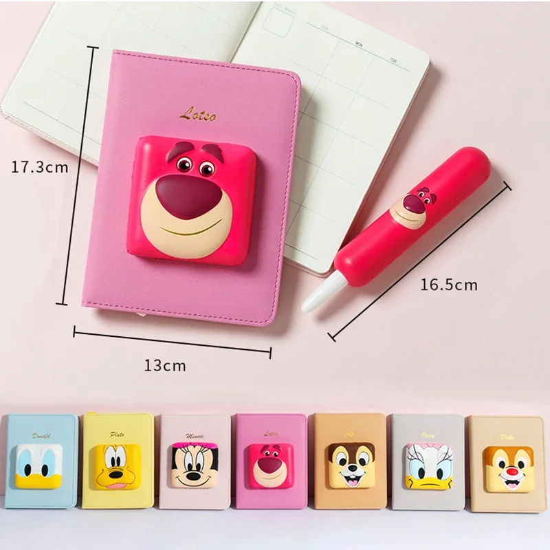 Disney Notebook Pen Stationery Set Mickey Mouse Minne Lotso Decompression Daily Weekly Planner Agenda Notepad School Supplies