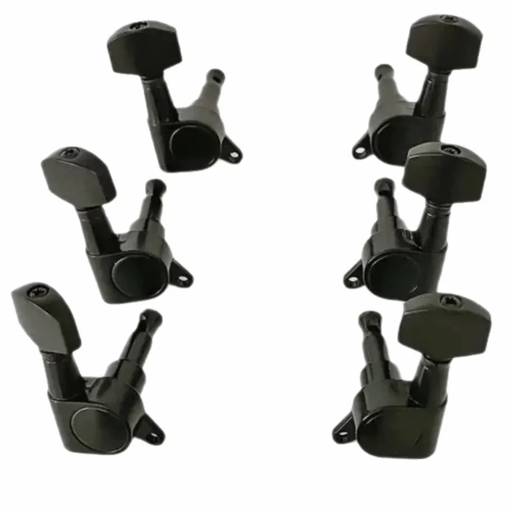 أوتاد ضبط سلسلة الجيتار المعدنية مغلقة تمامًا مقبض رأس الآلة موالف الجيتار 3L3R تكوين مفاتيح موالف الجيتار الكلاسيكي #5