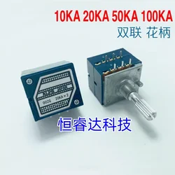 Japan ALPS RK27 6MM double volume potentiometer 10K 20K 50K 100K 250K round handle Please note