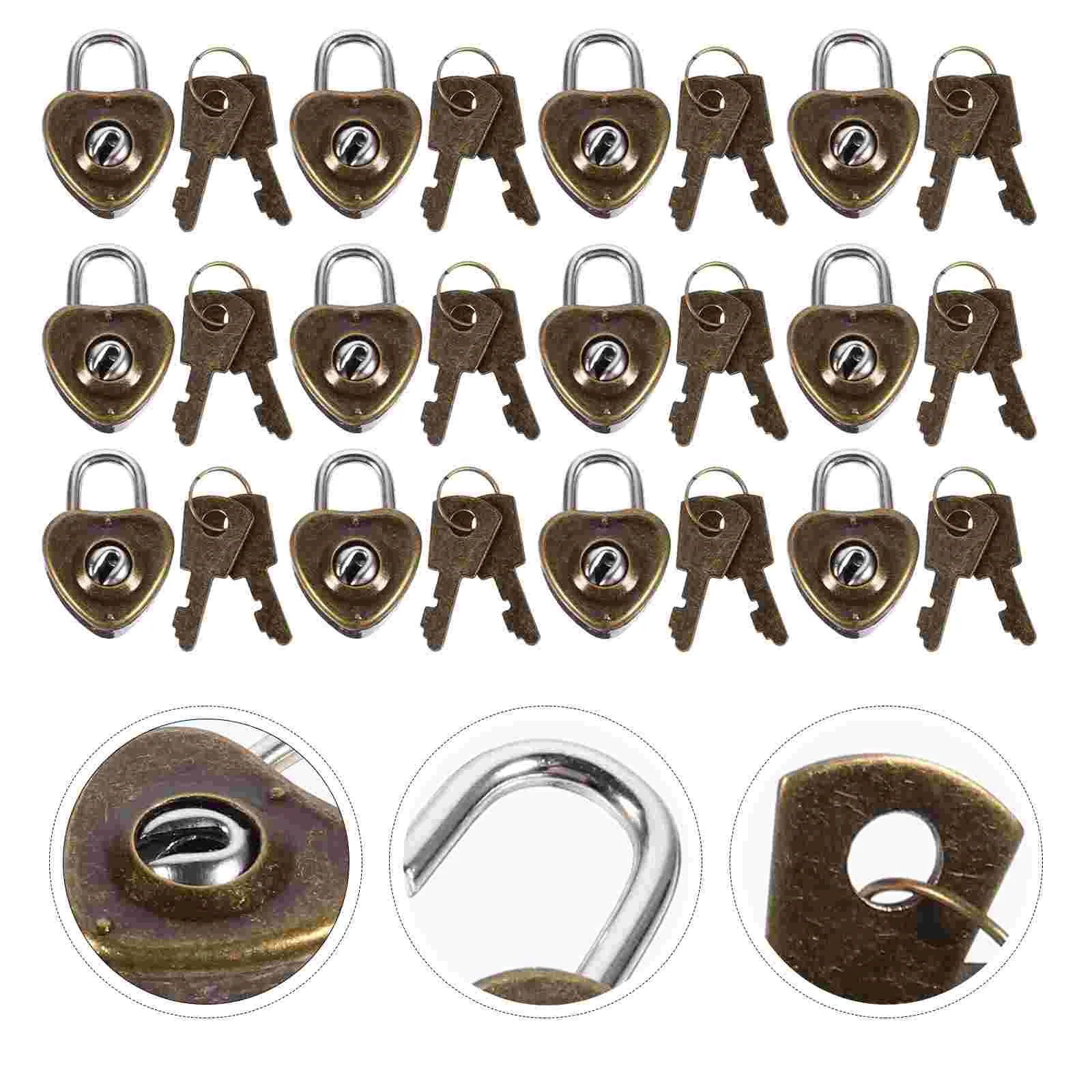 

12 Pcs Lock Suitcase Rustproof Multifunction Heart Shaped Cabinet Padlock Iron Versatile Luggage