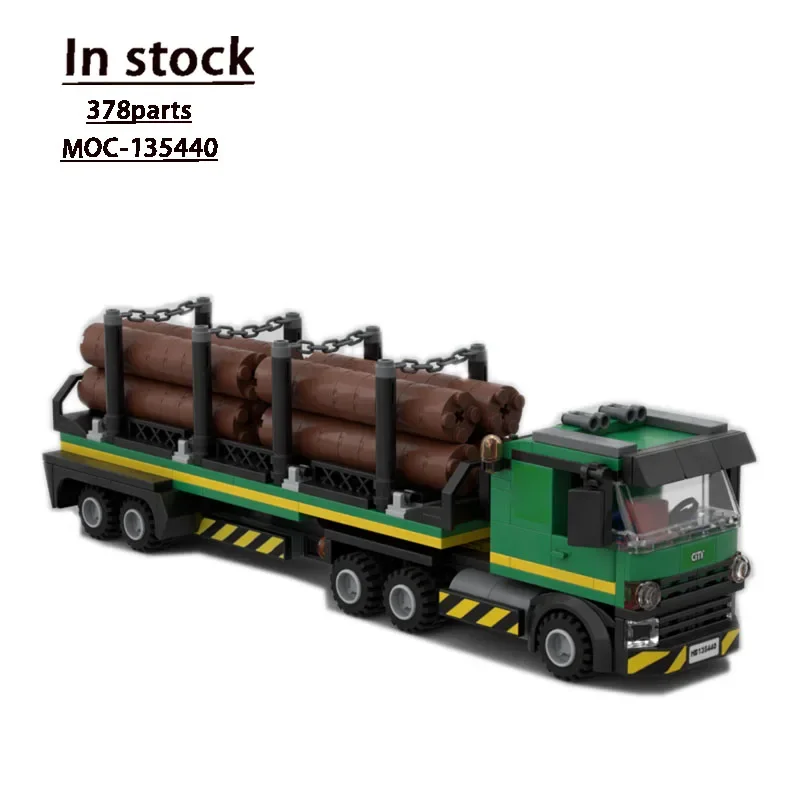 MOC-135440 Virgin Forest Logging Truck Assembly Splicing Building Blocks Model 378 Building Blocks Parts Kids Birthday Toy Gift