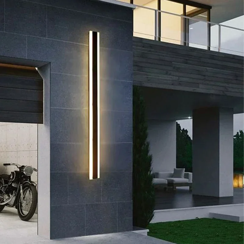 Imagem -03 - Impermeável Lâmpada de Parede ao ar Livre Varanda Sconce Light Jardim Led Long Wall Lights Garagem Front Yard Luminárias 110v 220v Ip65