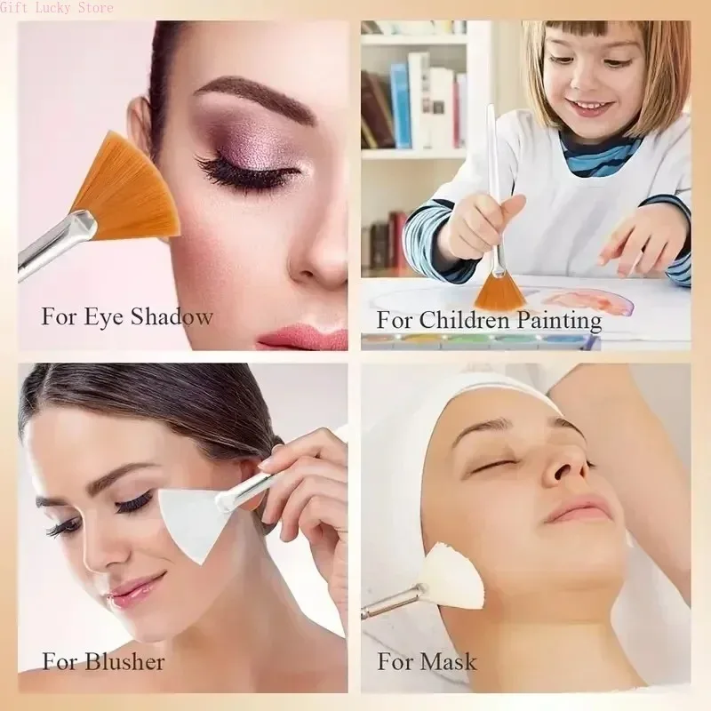 1/3/5/10 Uds. Cepillos faciales prácticos cepillo en forma de abanico aplicador de mascarilla Facial de cabeza plana cepillos de máscara portátiles suaves herramientas cosméticas