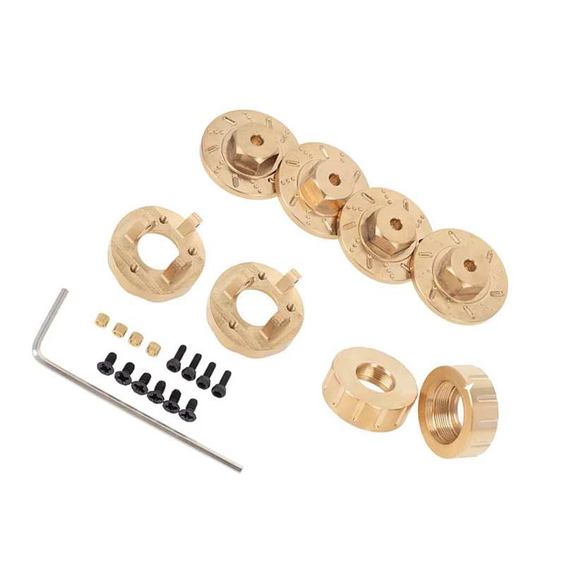 8 Uds rueda de latón 7mm adaptador hexagonal contrapeso nudillo de dirección para Kyosho MINI-Z 4X4 1/18 1/24 RC actualizaciones de coche