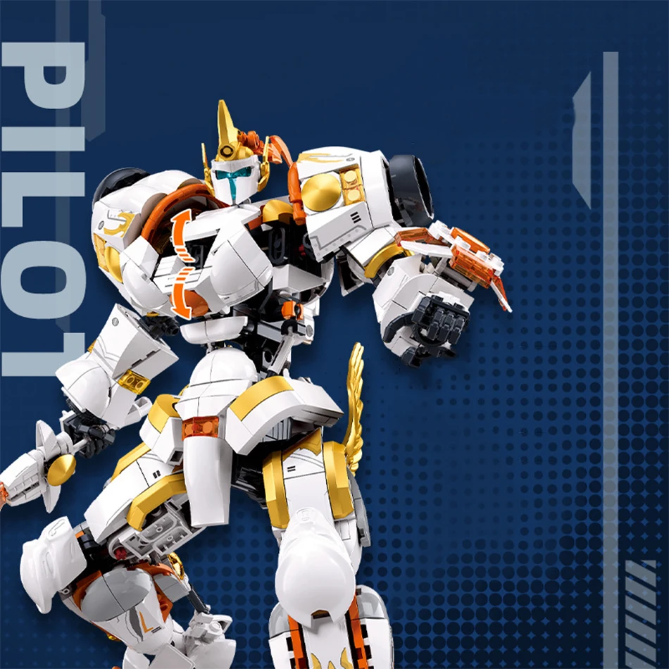 ชุดตัวต่อหุ่นยนต์แปลงร่าง MOC ของเล่นประกอบเองเพื่อการศึกษาสำหรับเด็ก ชุดประกอบหุ่นยนต์นักรบ ของเล่นตกแต่งโต๊ะทำงาน