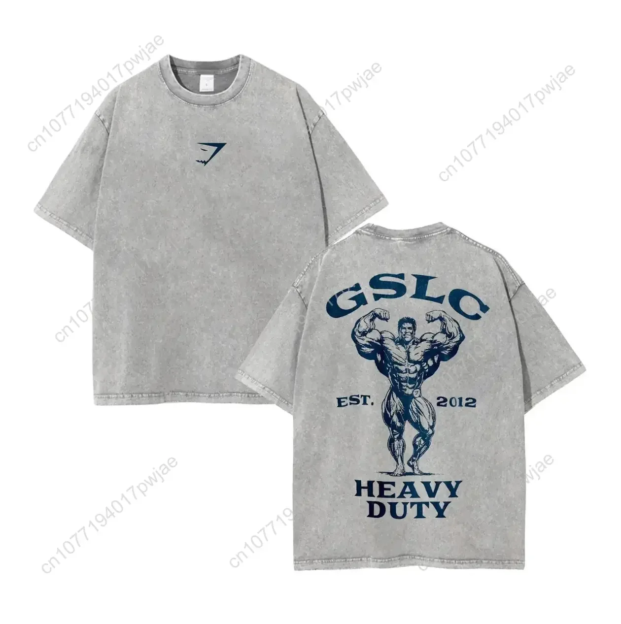 

Heavyweight Garment-Washed Gym T-Shirt — Premium Cotton Vintage-Style Athletic Top, Ideal for Training and Streetwear