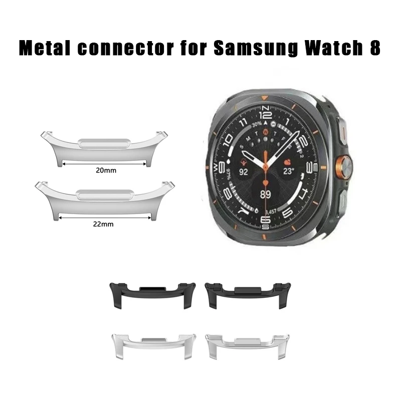 Geeignet für Samsung Smartwatch Galaxy Watch 8 40/44mm Metall-Adapter 8Class Ersatz-Zubehör-Verbinder 20/22mm