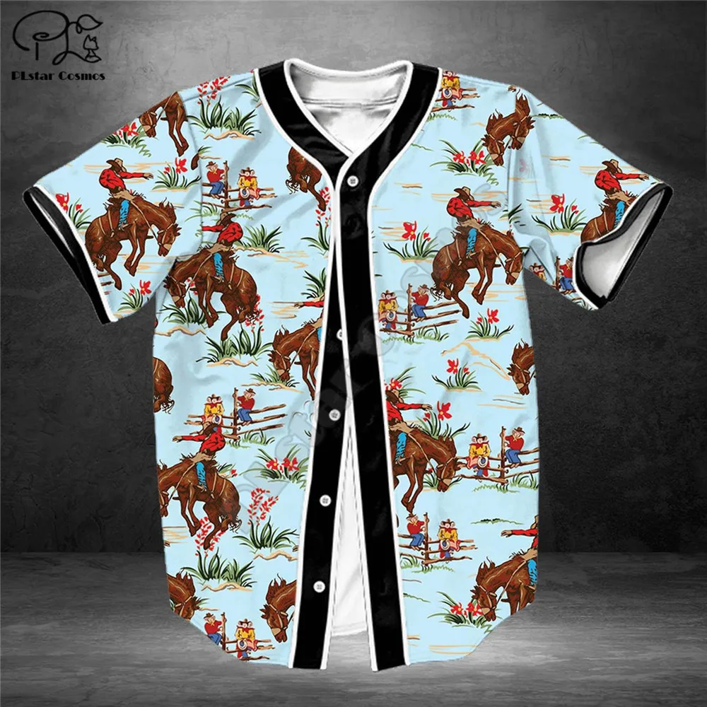 Vida cowboy camisa de beisebol camisa 3d todo impresso camisa de beisebol camisas de hip hop