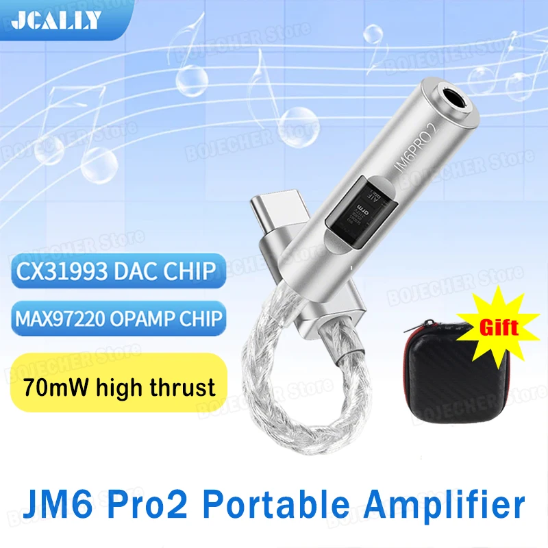 

Новый цифровой аудиоадаптер JCALLY JM6 Pro2 CX31993 чип ЦАП MAX97220 чип операционного усилителя Hi-Fi аудио декодер типа C до 3,5 мм усилитель для наушников
