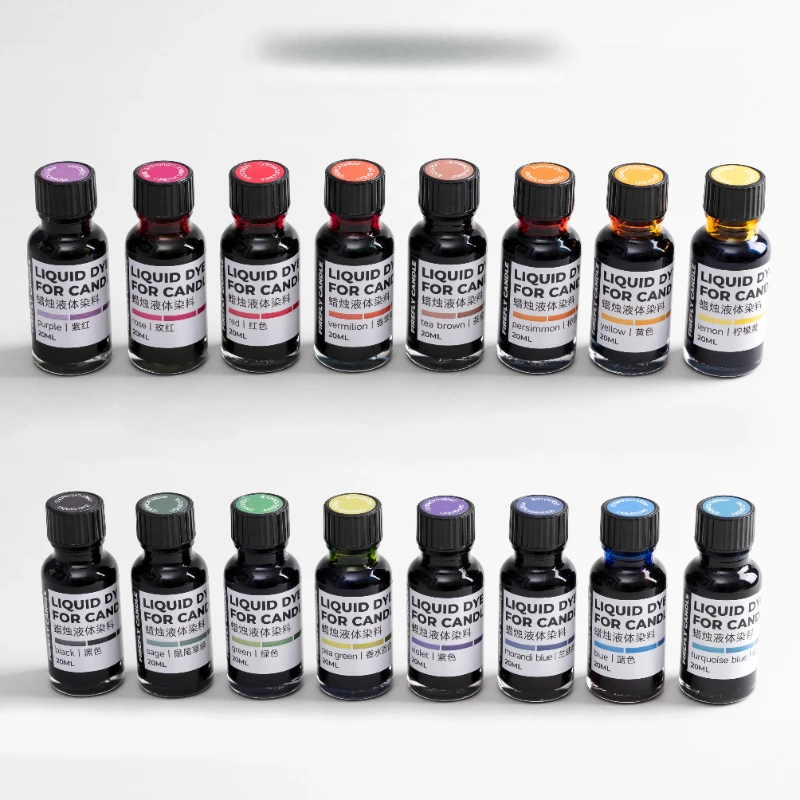 20 ml/botella de vela de alta concentración, tinte líquido/coloración de cera de soja, materiales caseros DIY, agente de teñido de vela perfumada hecho a mano
