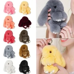 Rabbit Fur Cute Bunny Pom Ball Doll Toy Keychain Cute Handbag Pendant Decor Jewelry Keychains Pendant Key Chains Accessories