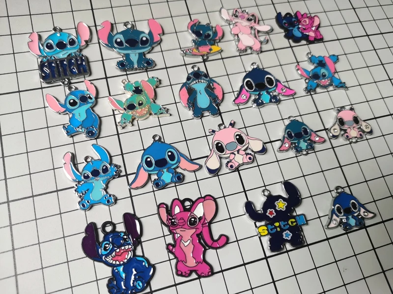 10PCS cartoon stitch mix Pendant DIY Jewelry Necklace Earrings Bracelet Jewelry Earring Charms