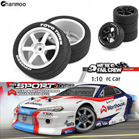 Chanmoo 1/10 RC Rally Racing Wheels Tires On Road Car Rubber Tyres 12mm Hex for HPI KYOSHO Tamiya XV02 XV01 TA06 TT01 TT02 PTG2