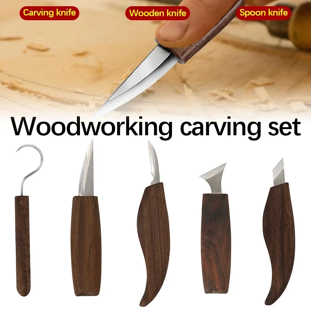 Chisel Carving Knife Woodcut DIY Hand Wood Carving Tools Woodcarving Cutter Knives Peeling Woodworking Spoon Hand Tools Worker