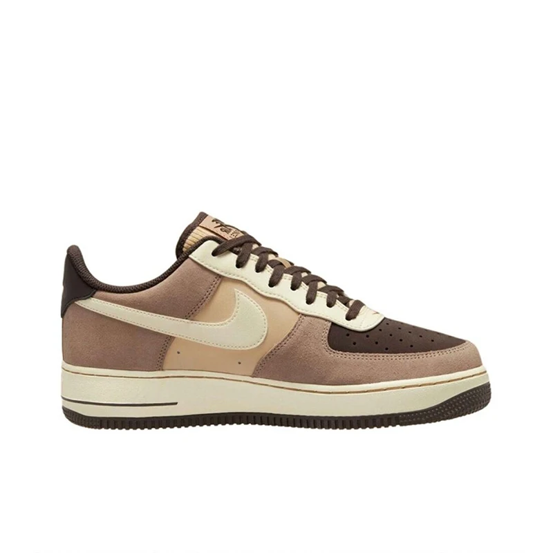 Original Nike Air Force 1 Low Man\'s Skateboarding Shoes AF1 Pure Classic Retro Style Rice Brown Sneakers FB8878-200