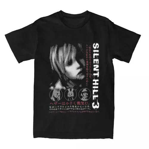Camiseta Silent Hill 3 para hombres y mujeres, camiseta divertida de juego de terror, camiseta de manga corta con cuello redondo, camiseta informal Vintage de algodón de talla grande