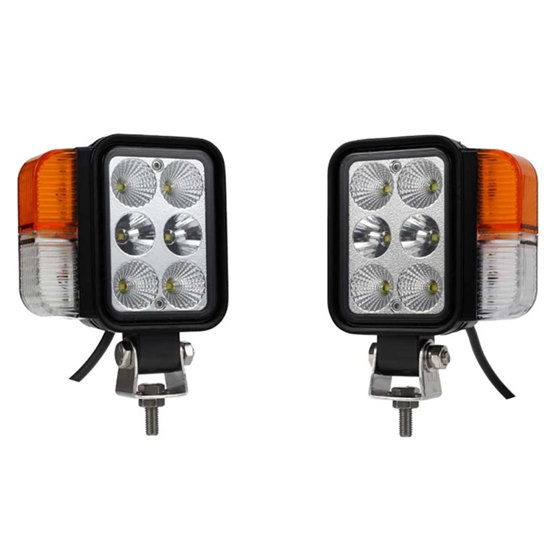 

1Pair 10-80V white amber 18w LED Forklift work light Forklift turn signal lights Forklift position lights