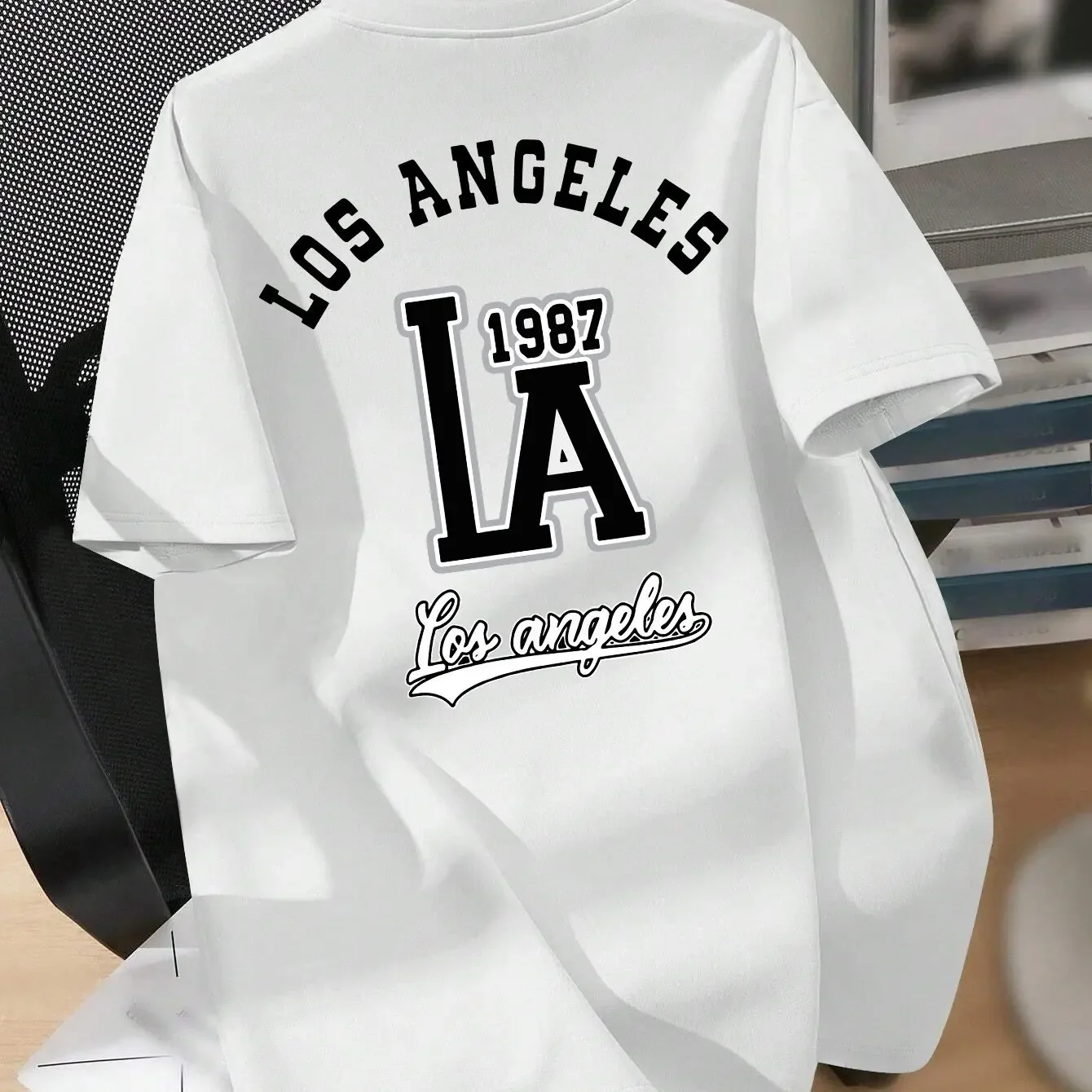 2026 Herren- & Damen-T-Shirt aus 100% Baumwolle, Sommer, Los Angeles LA 1987 Druck, Lässiges Streetwear-Shirt – Detail 3