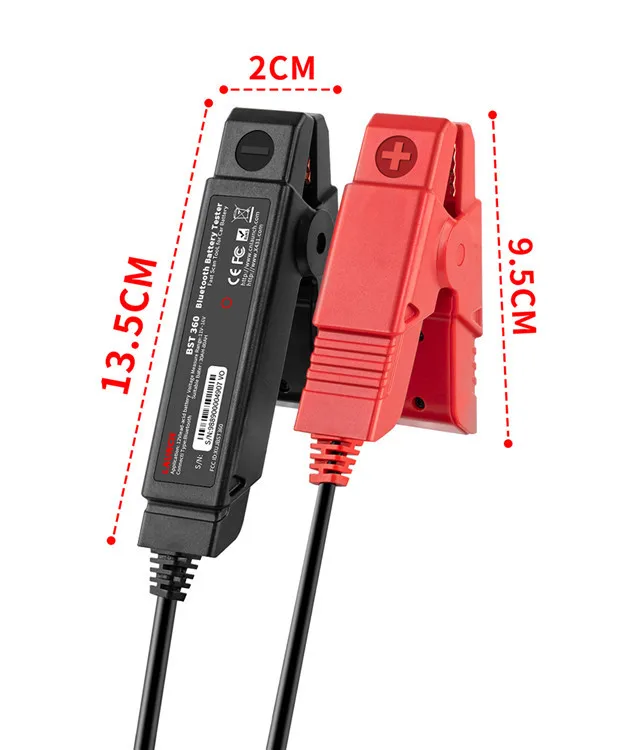 

LAUNCH BST-360 Bluetooth Battery Test Clip Analyzer 6V 12V 2000CCA BST360 Voltage tester for x431 device Androids/ IOS Phone