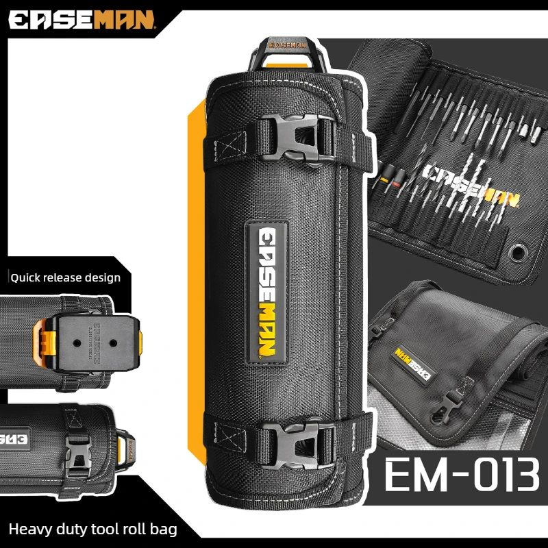 

1680D Oxford Quick Hanging Roll Tool Kit 36 Slots Batch Head Drill Bit Storage Tool Bag Parts Heavy Duty Wall Mounting Tools Bag