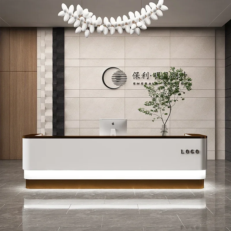 Stainless Desk Reception Offices Standing Desk Salon Reception Speech Table Standing Recepcja Salon Beauty Commercial Furniture