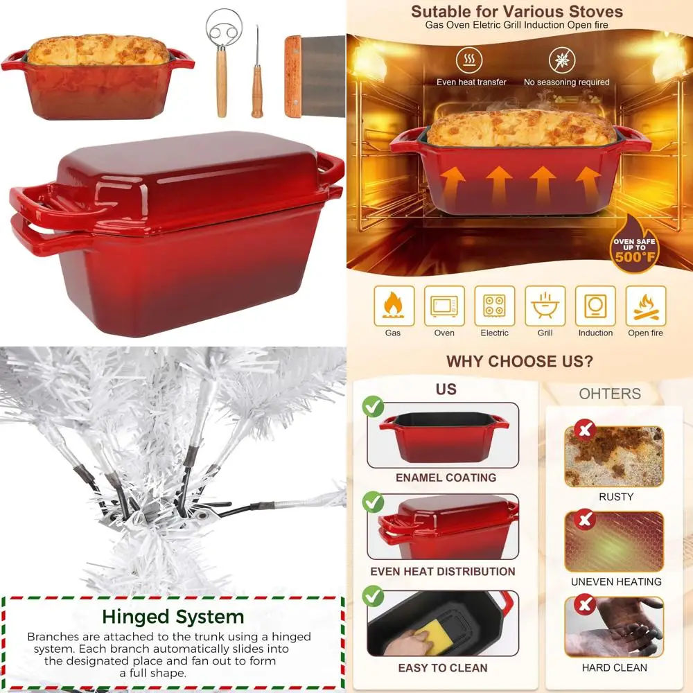 

Bread Baking Cast Iron Dutch Oven with Skillet Lid - Pre-Seasoned for Perfect Loaves