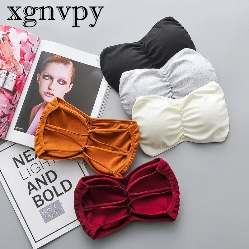 xgnvpy Straight Circumference Bra, Threaded Female Backing, Chest Wrapping, Shoulder Strap Free Backing, Anti Stray Thread Bra
