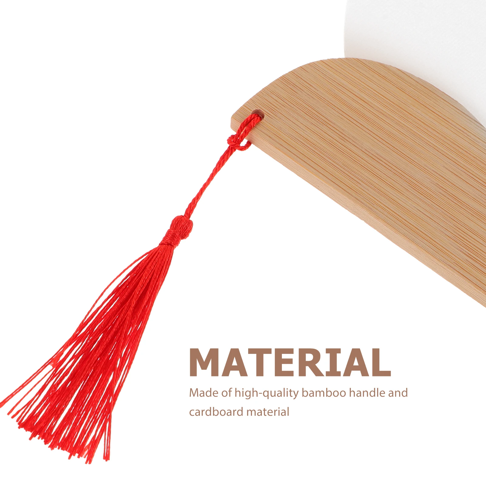

2 Pcs Retro Decor DIY Chinese Art Paper Hand Thick Bamboo Handle Cardboard Material Kids Graffiti Fans Durable Double Sided