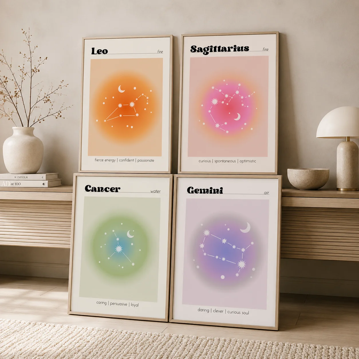 Home Decor Aesthetic Pinterest - İskandinav duvar sanatı takımyıldızı degrade astroloji
